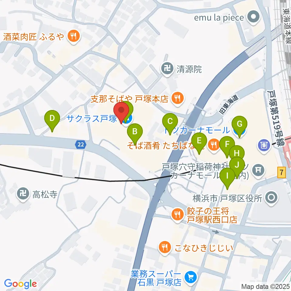 桜 音楽教室周辺のカフェ一覧地図