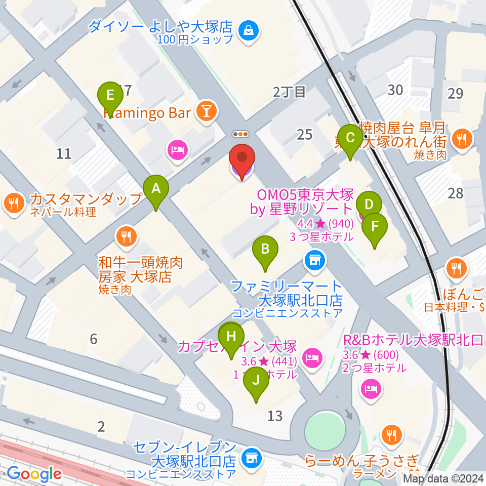 大塚Hearts+周辺のカフェ一覧地図