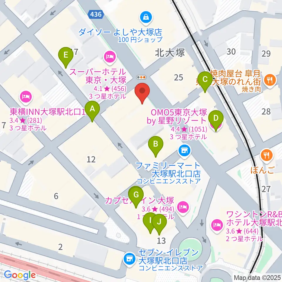 大塚Hearts+周辺のカフェ一覧地図
