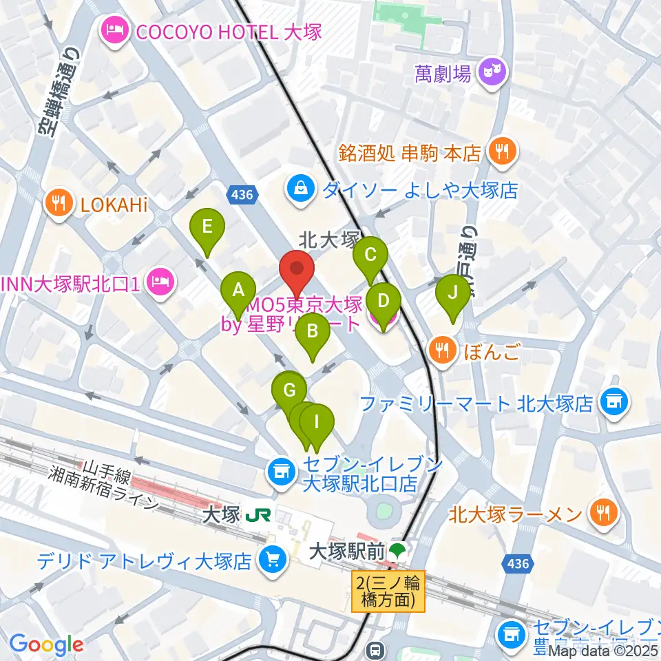 大塚Hearts+周辺のカフェ一覧地図