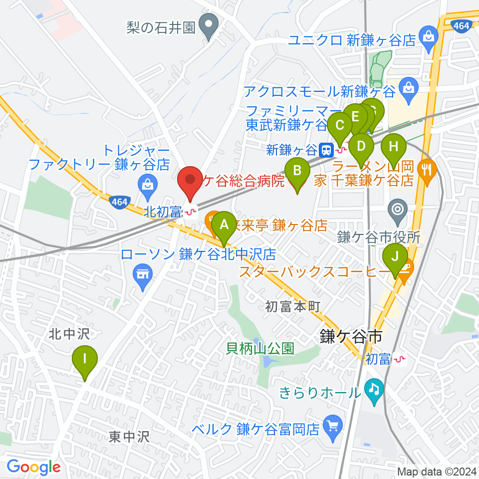 ハンドワイヤードガレージ周辺のカフェ一覧地図