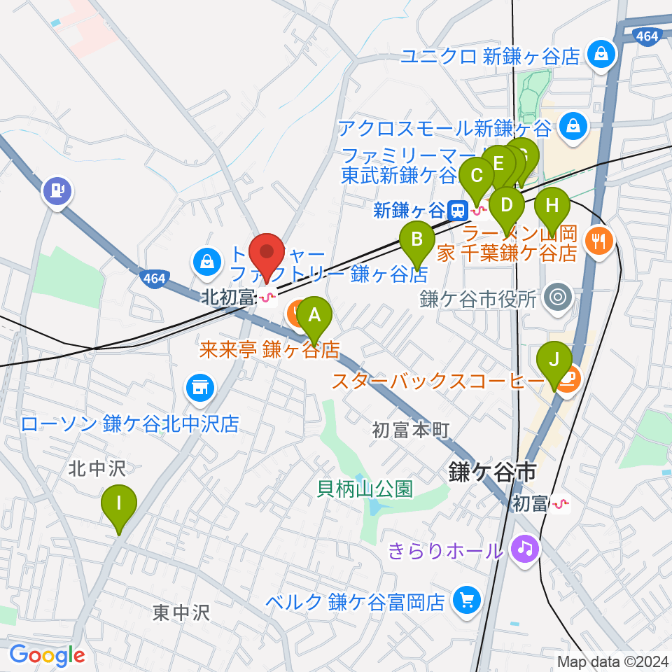 ハンドワイヤードガレージ周辺のカフェ一覧地図