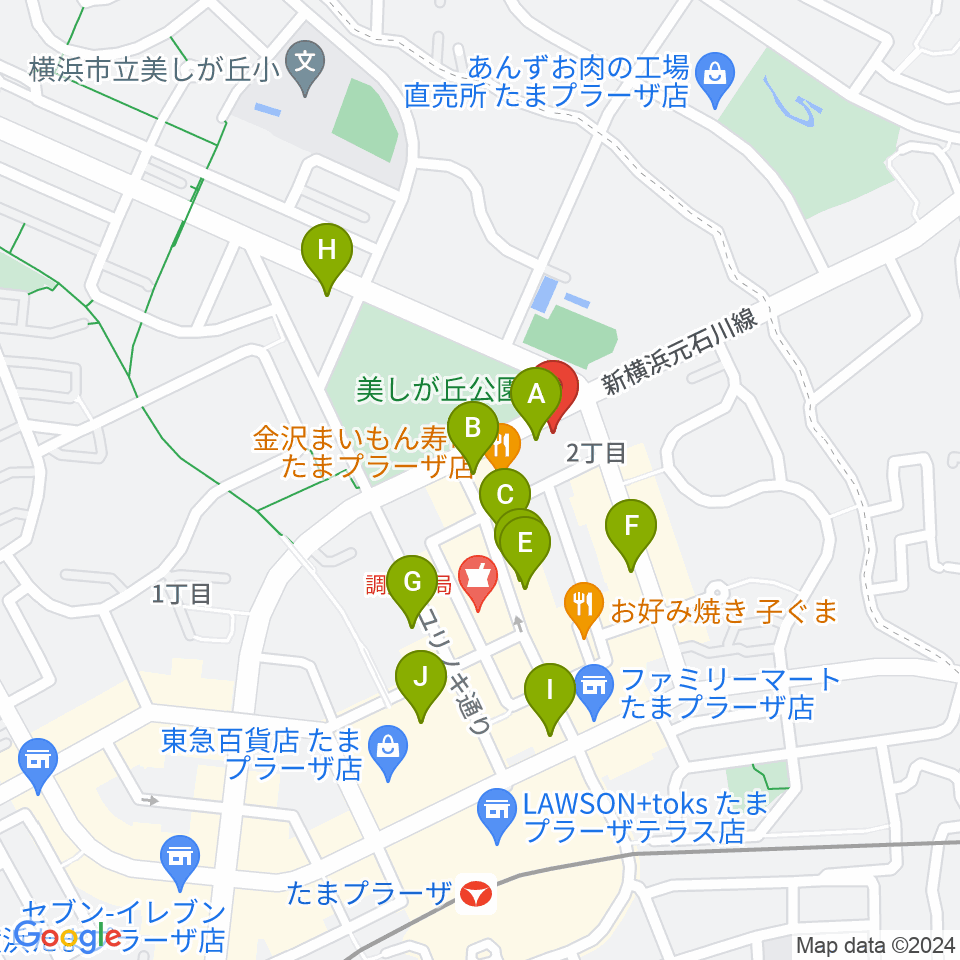 たまプラーザ STUDIO21周辺のカフェ一覧地図