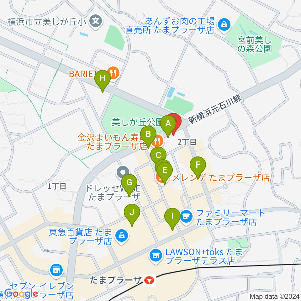 たまプラーザ STUDIO21周辺のカフェ一覧地図