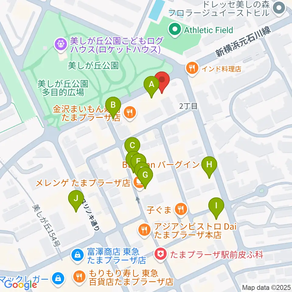 たまプラーザ STUDIO21周辺のカフェ一覧地図