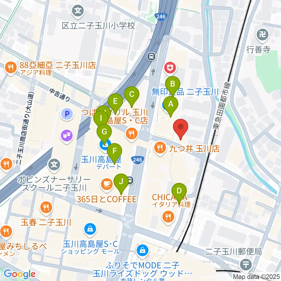 東京音実劇場周辺のカフェ一覧地図