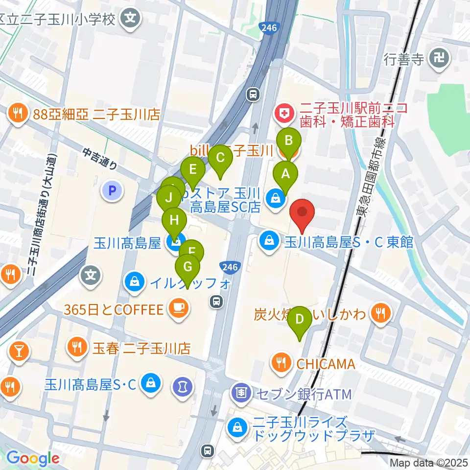 東京音実劇場周辺のカフェ一覧地図
