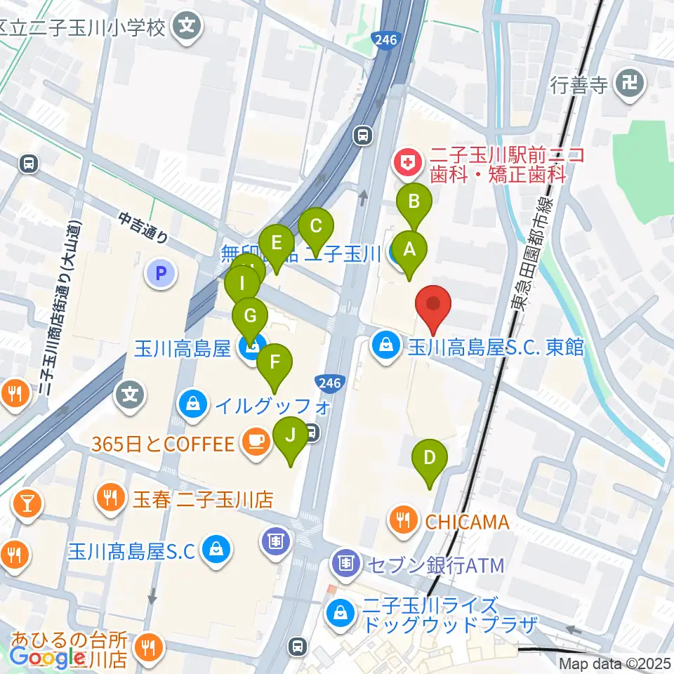 東京音実劇場周辺のカフェ一覧地図