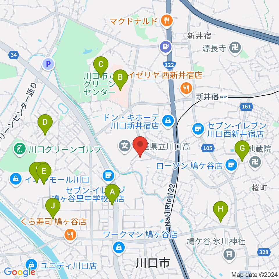 クラシカルスタジオ カルーソ周辺のカフェ一覧地図