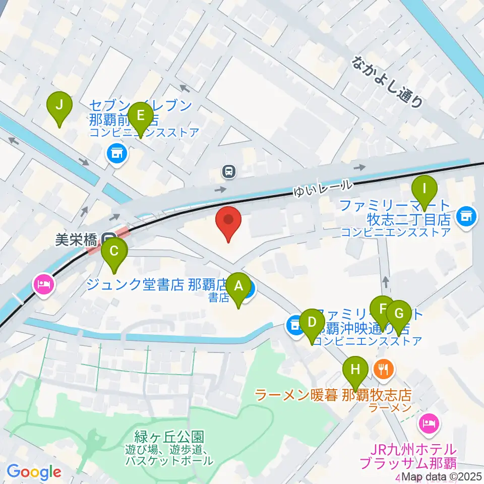 高良楽器店周辺のカフェ一覧地図