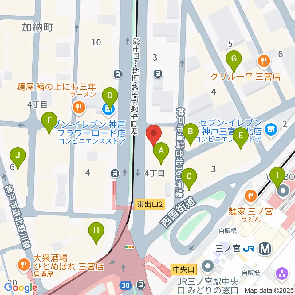 サウンド・トア周辺のカフェ一覧地図