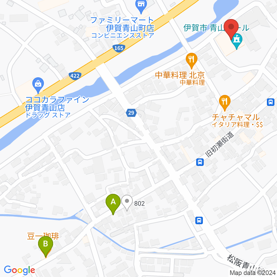 青山ホール周辺のカフェ一覧地図