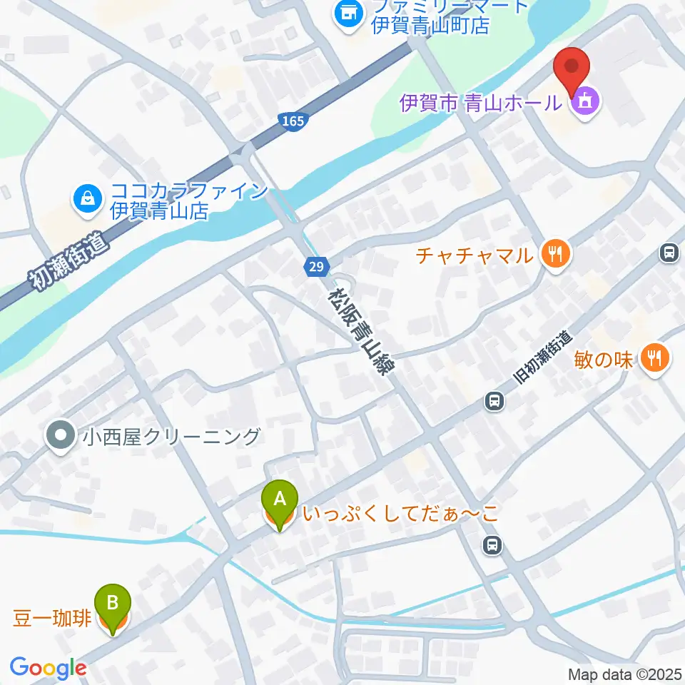 青山ホール周辺のカフェ一覧地図