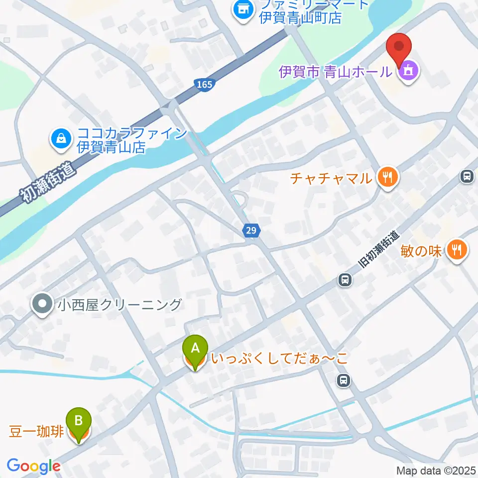 青山ホール周辺のカフェ一覧地図