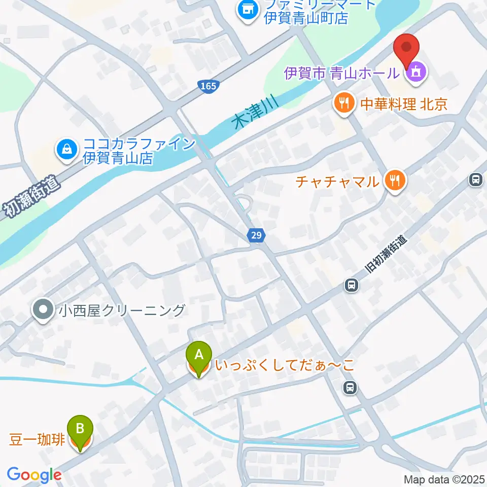 青山ホール周辺のカフェ一覧地図