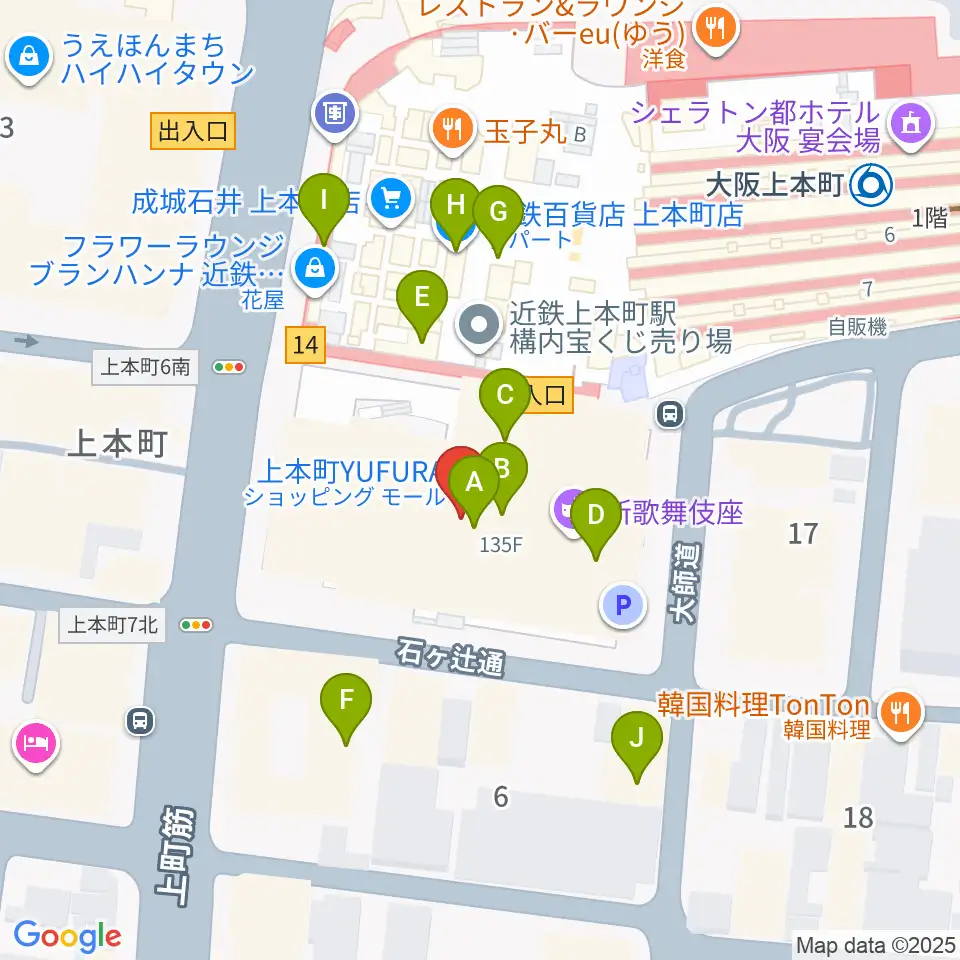 新歌舞伎座周辺のカフェ一覧地図