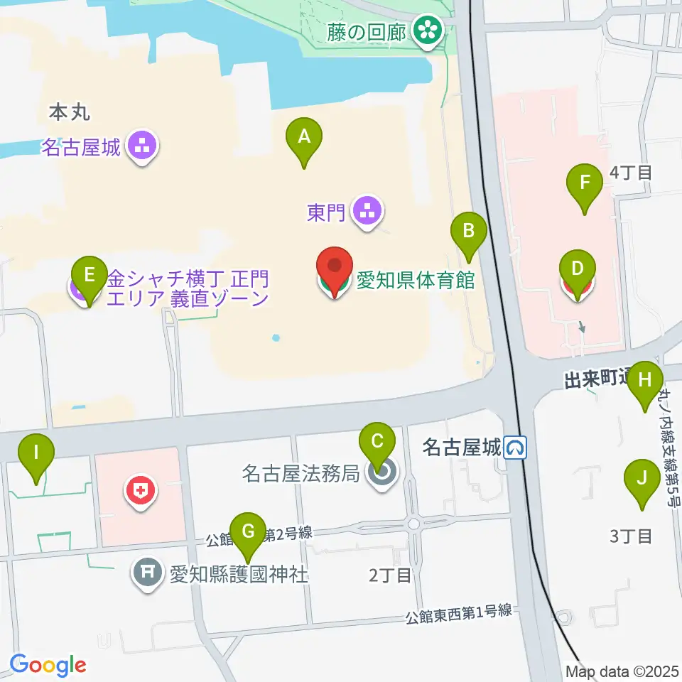 愛知県体育館周辺のカフェ一覧地図