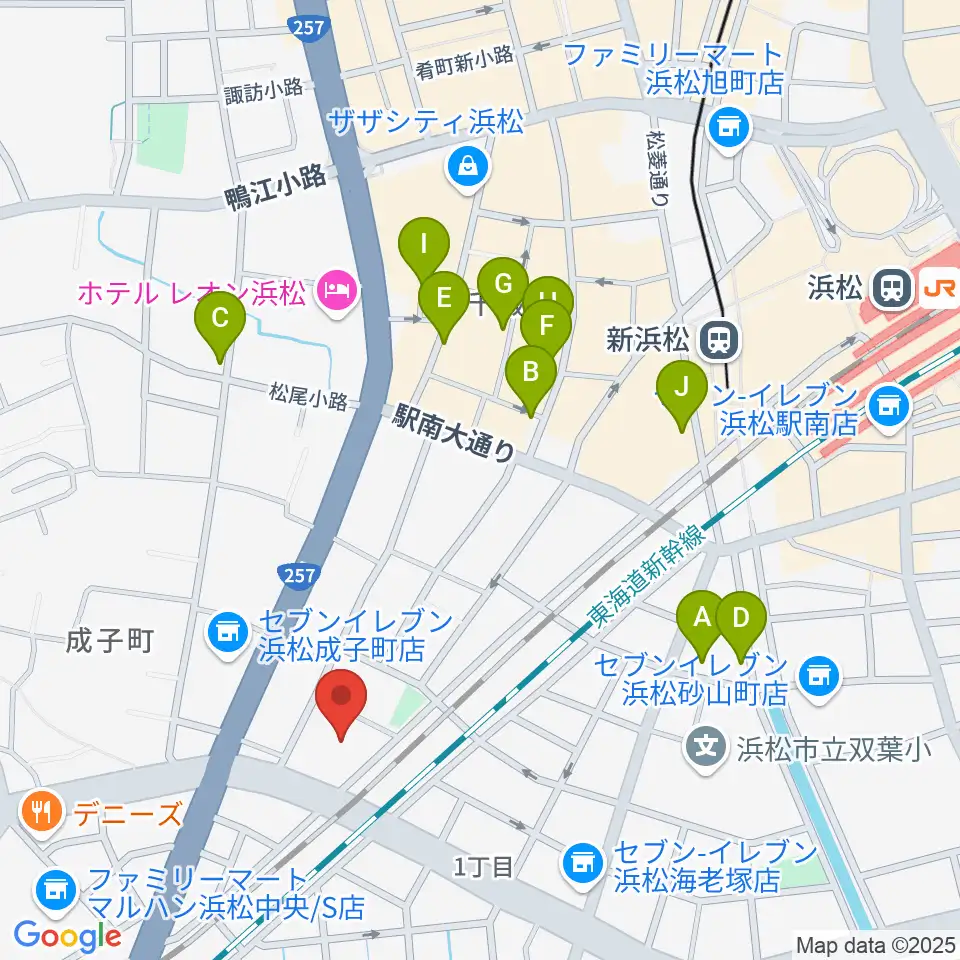 浜松市福祉交流センター周辺のカフェ一覧地図