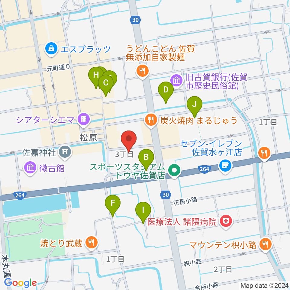 夢楽人周辺のカフェ一覧地図