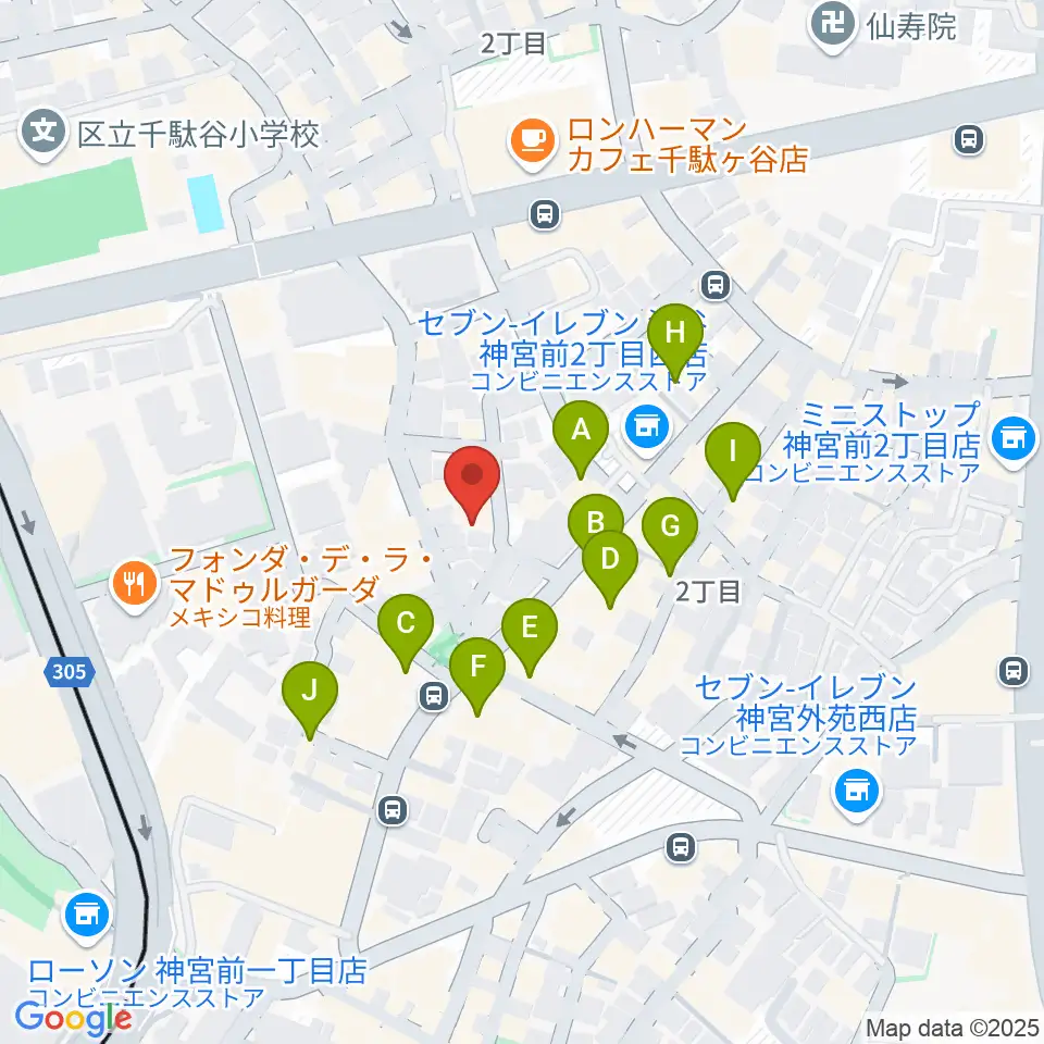 STUDIO SHANGRI-LA周辺のカフェ一覧地図