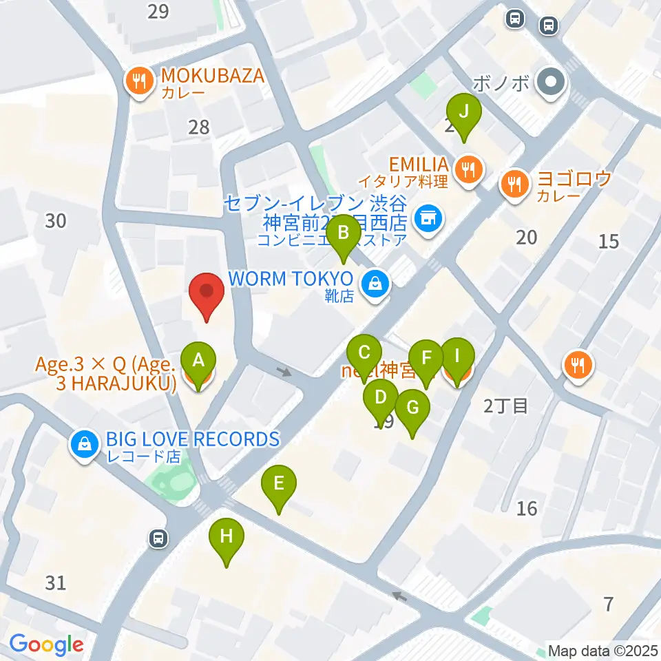 STUDIO SHANGRI-LA周辺のカフェ一覧地図