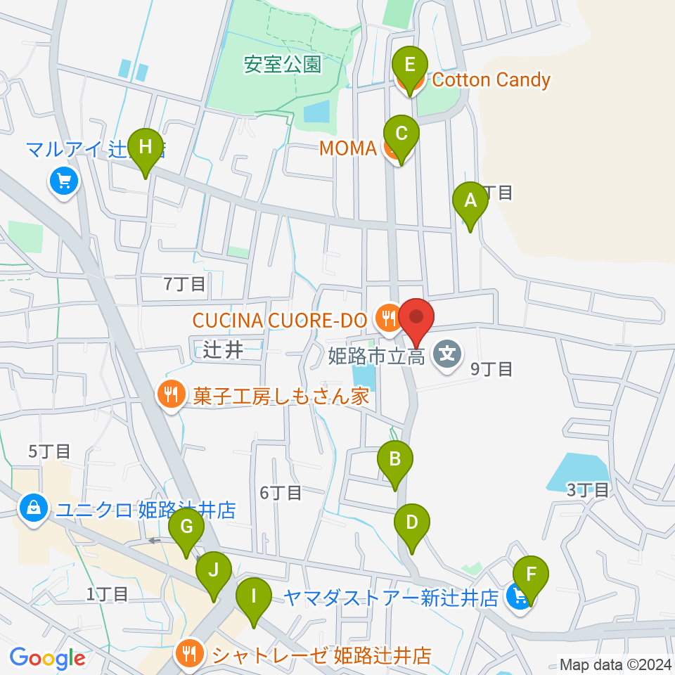 パルナソスホール周辺のカフェ一覧地図