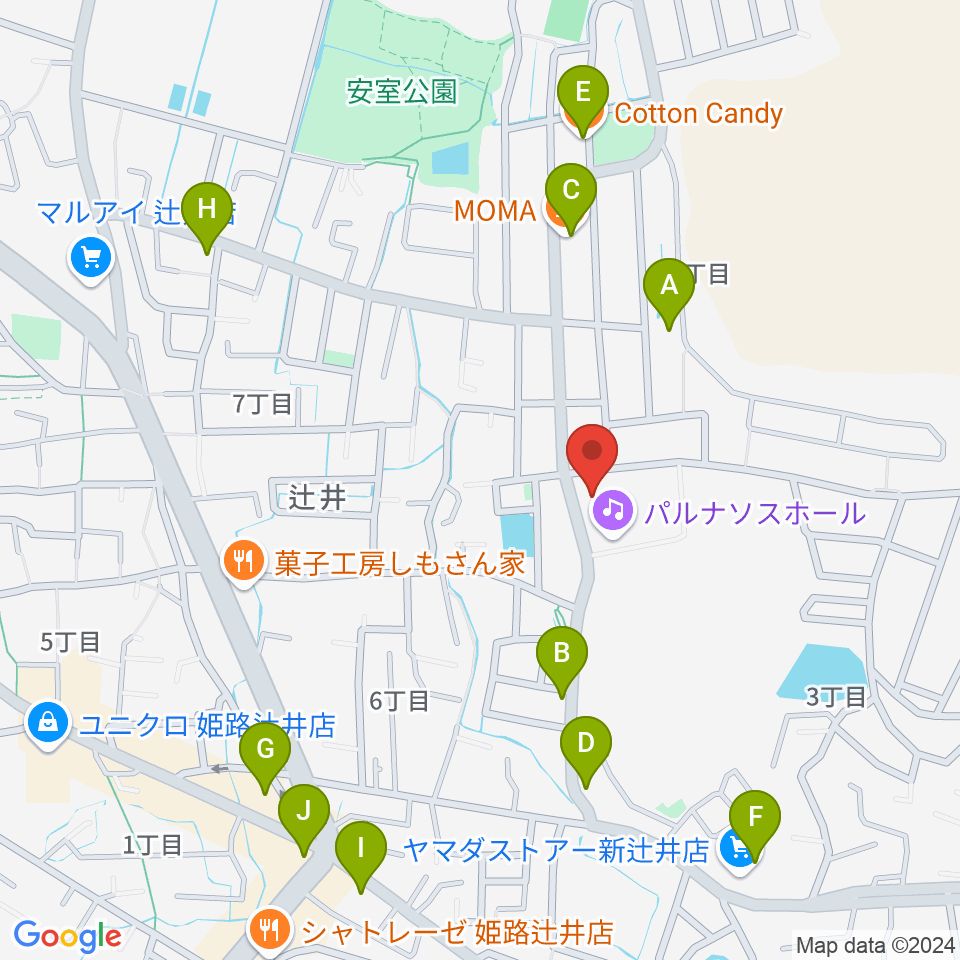 パルナソスホール周辺のカフェ一覧地図