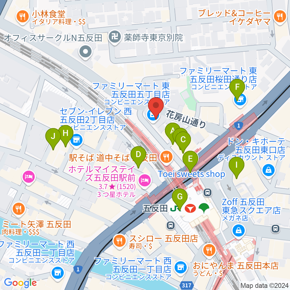 佐野ギター教室周辺のカフェ一覧地図