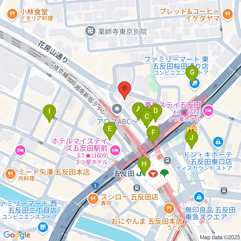 佐野ギター教室周辺のカフェ一覧地図