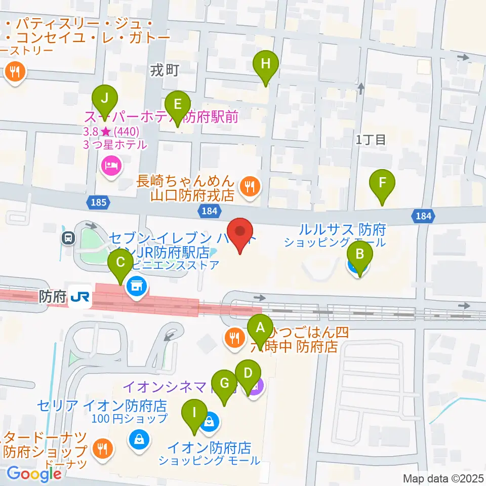 防府市地域交流センターアスピラート周辺のカフェ一覧地図