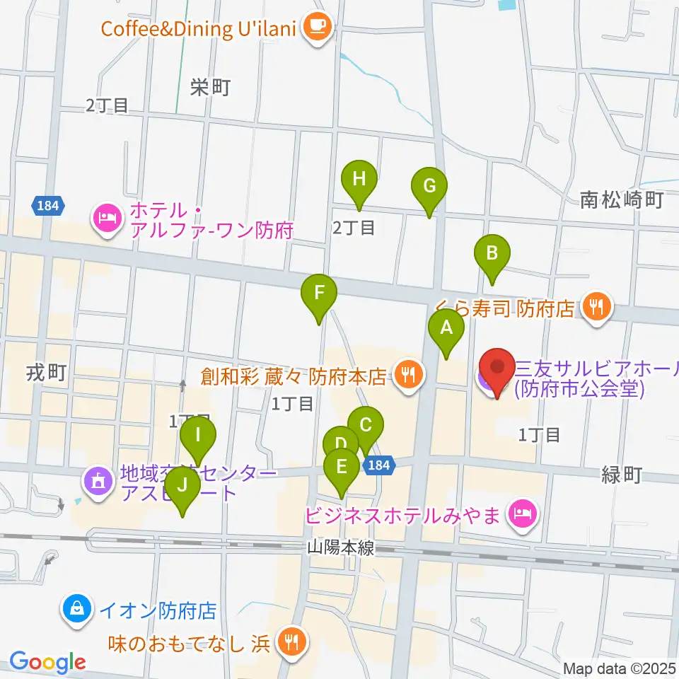 三友サルビアホール周辺のカフェ一覧地図