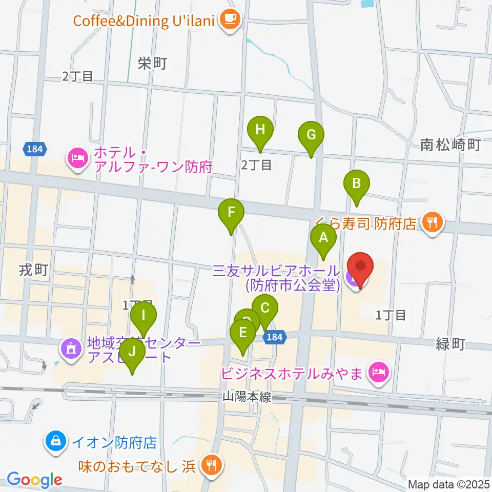 三友サルビアホール周辺のカフェ一覧地図