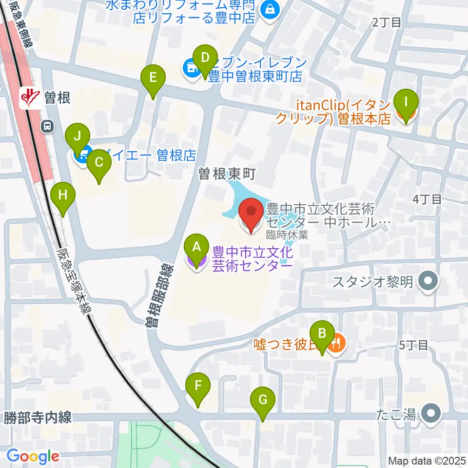 アクア文化ホール周辺のカフェ一覧地図