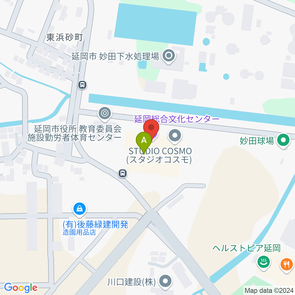 延岡総合文化センター周辺のカフェ一覧地図