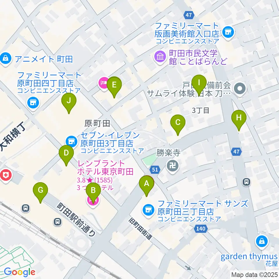 町田アイビー周辺のカフェ一覧地図