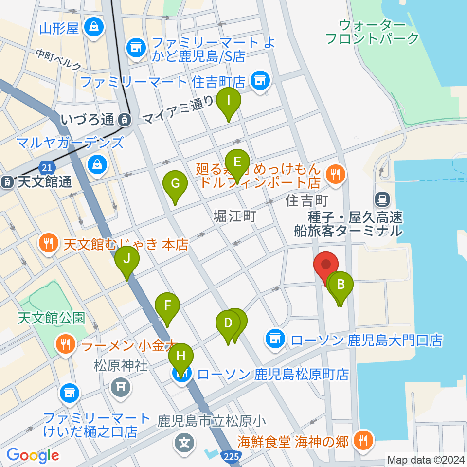 Sitieraホール周辺のカフェ一覧地図