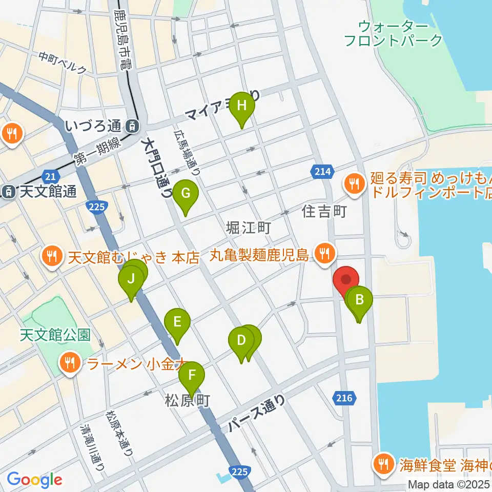 シティエラ周辺のカフェ一覧地図