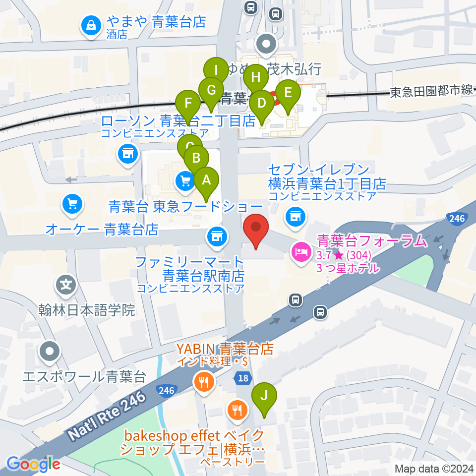 井桁ギター教室周辺のカフェ一覧地図