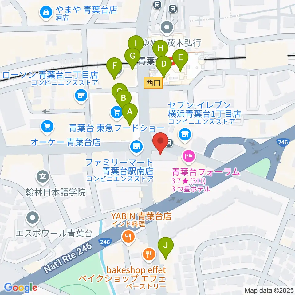 井桁ギター教室周辺のカフェ一覧地図