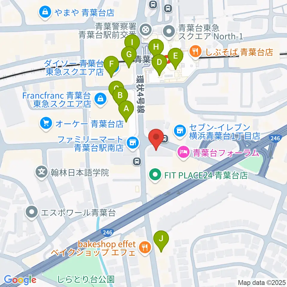 井桁ギター教室周辺のカフェ一覧地図