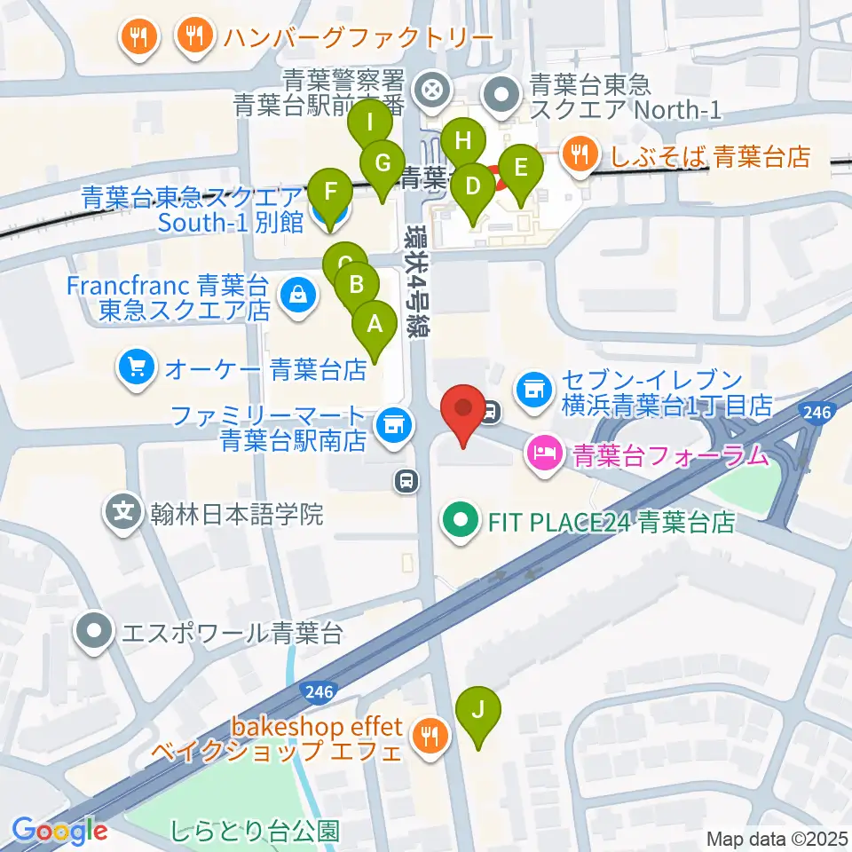 井桁ギター教室周辺のカフェ一覧地図