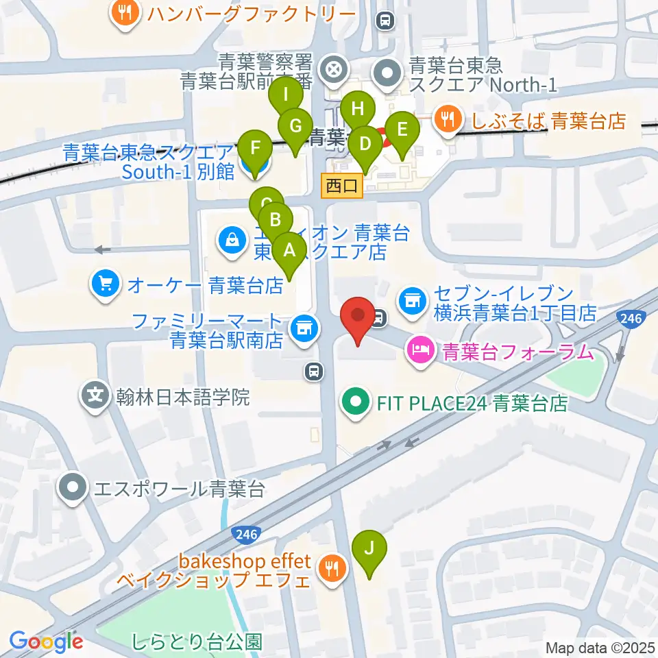 井桁ギター教室周辺のカフェ一覧地図