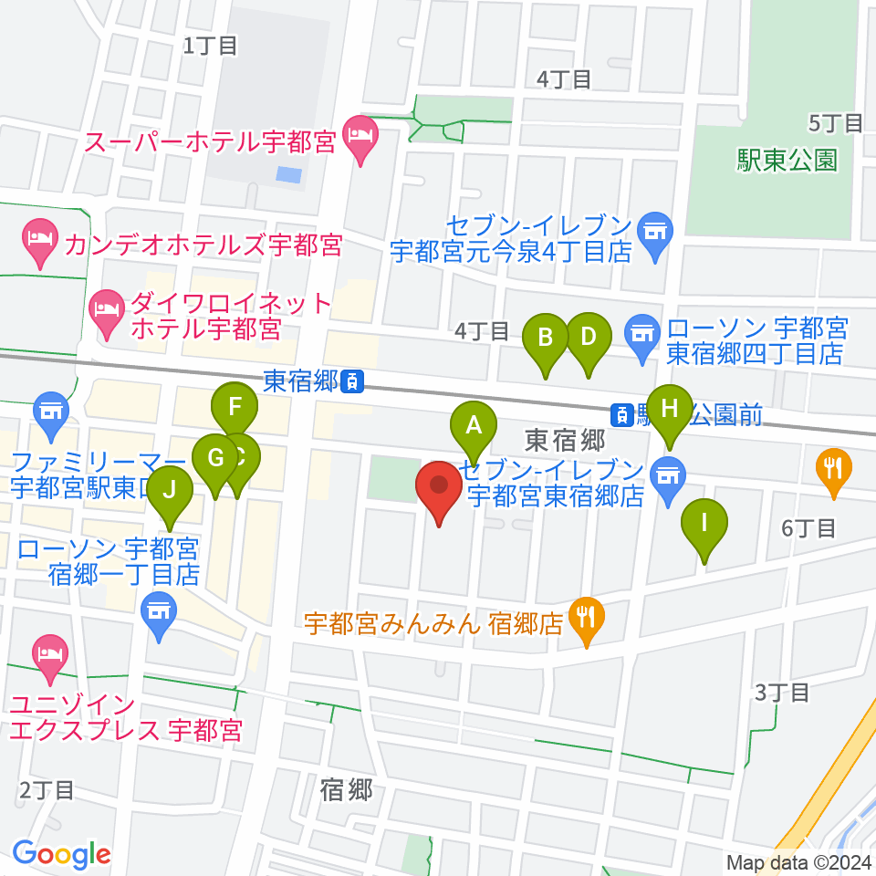 アコースティックスタジオ周辺のカフェ一覧地図