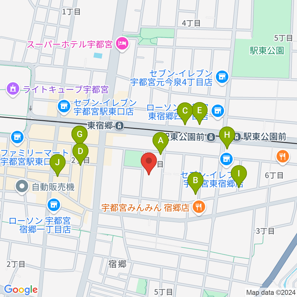 アコースティックスタジオ周辺のカフェ一覧地図