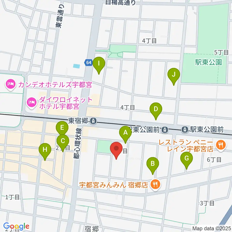 アコースティックスタジオ周辺のカフェ一覧地図