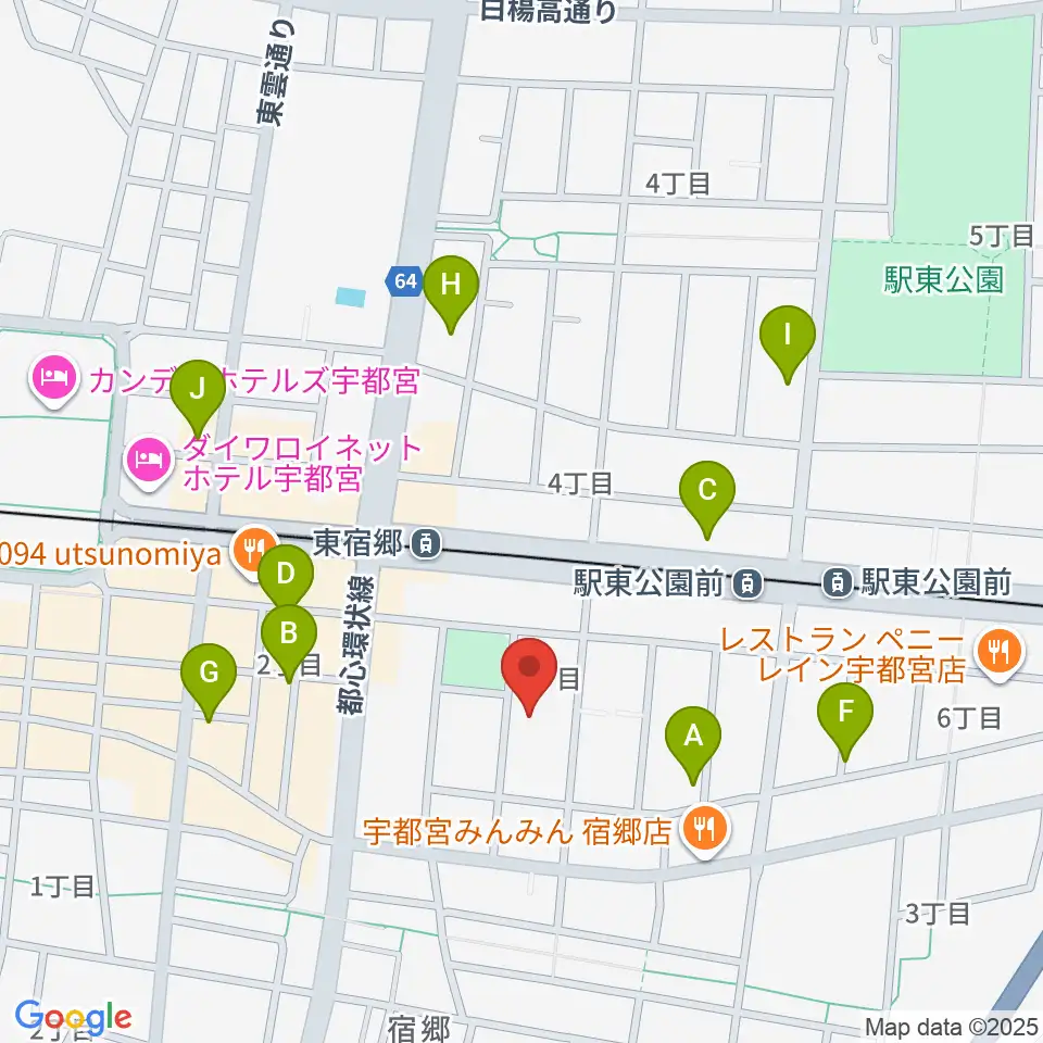 アコースティックスタジオ周辺のカフェ一覧地図