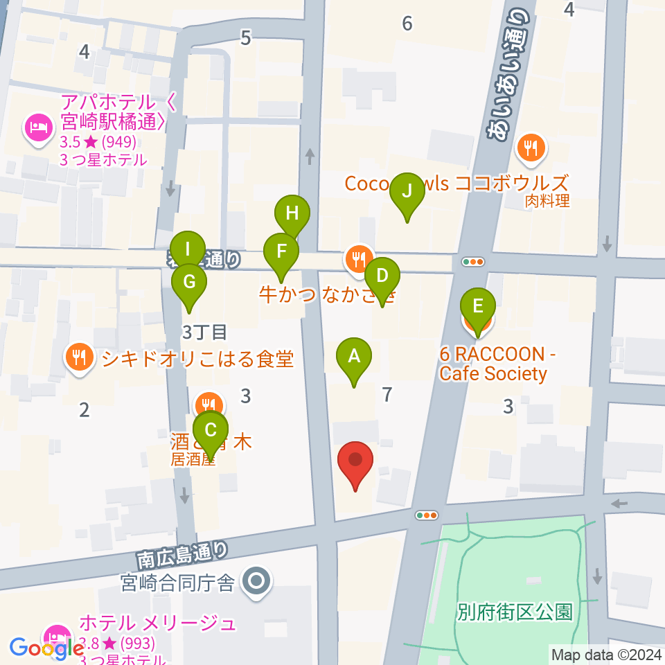 ドラゴンヘッド音楽スタジオ周辺のカフェ一覧地図