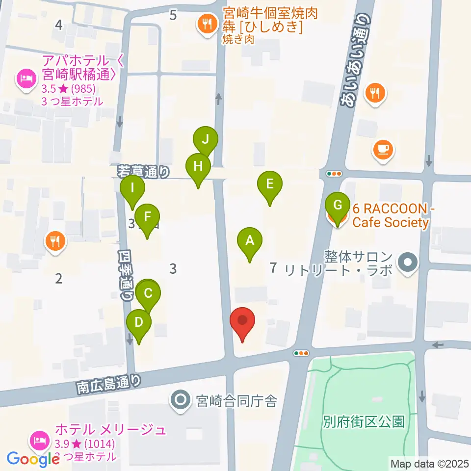 ドラゴンヘッド音楽スタジオ周辺のカフェ一覧地図