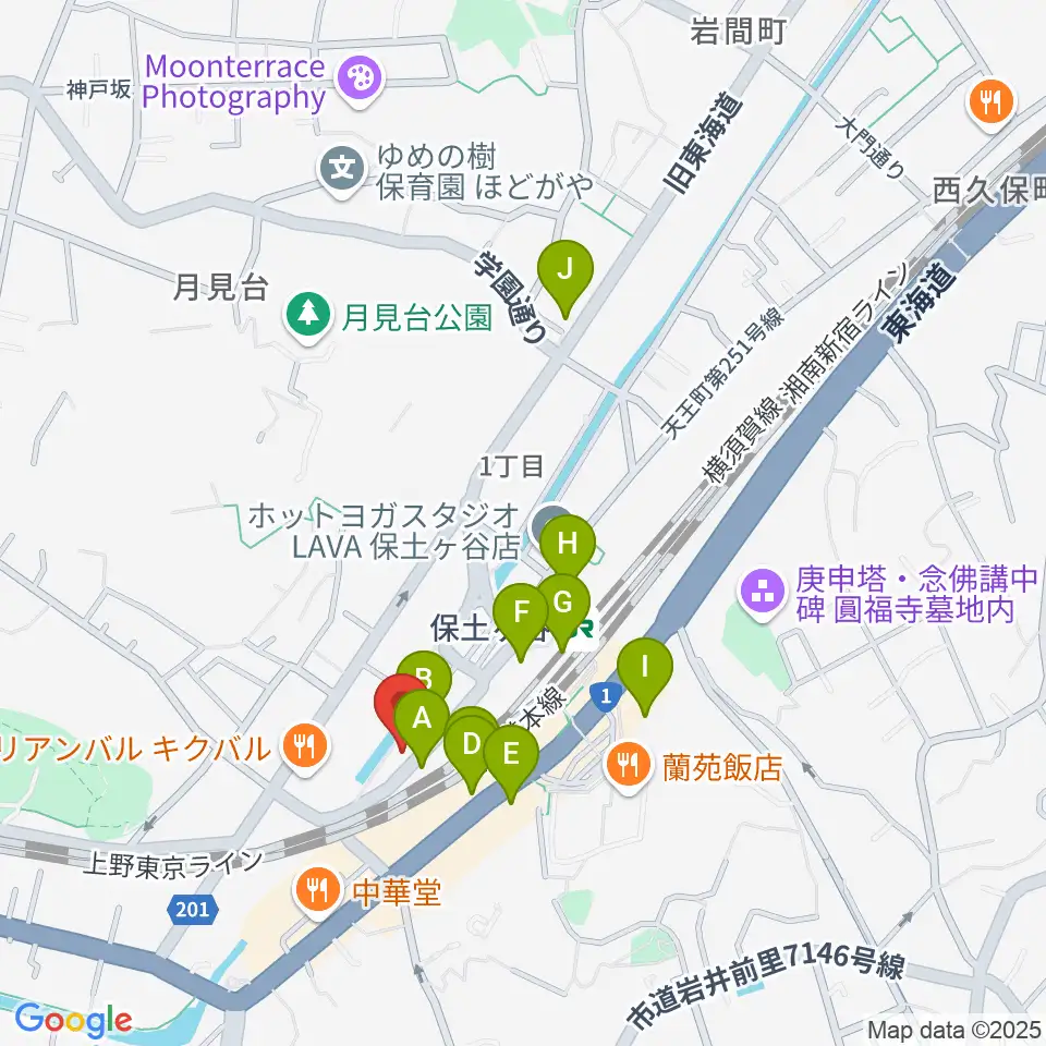 泉ギター教室周辺のカフェ一覧地図