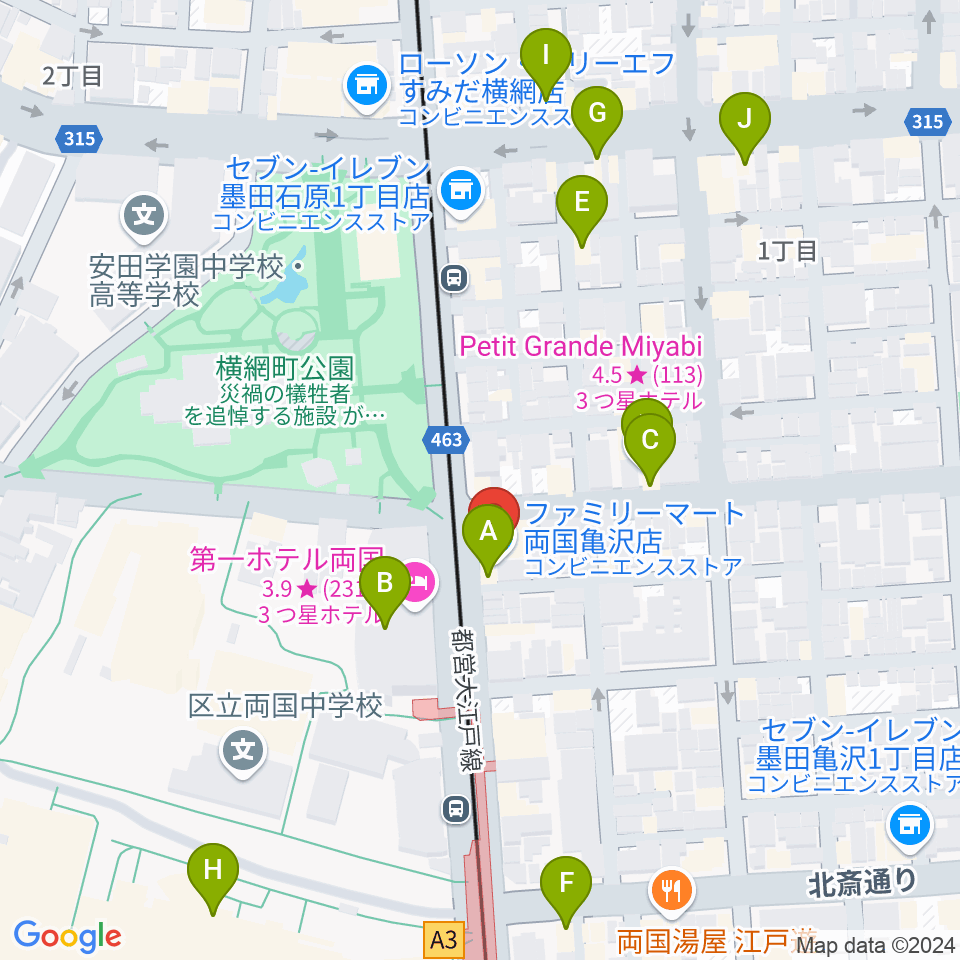 る・みゅう音楽教室周辺のカフェ一覧地図